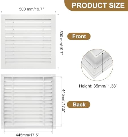 PATIKIL 18" x 18" Aluminum Return Grille, Air Supply Vent Cover Linear Bar - Image 2