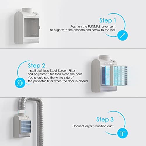 FUNMAS 3-in-1 Indoor Dryer Vent, Stainless Steel Screen Filter, Polyester - Image 4