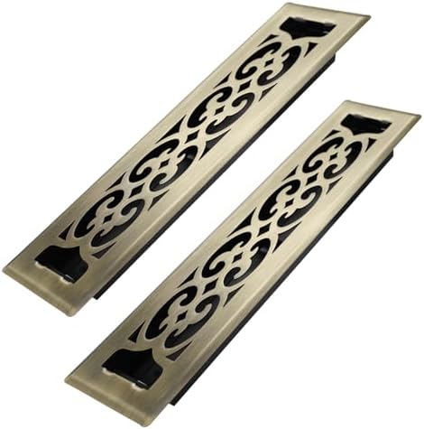 Howeall 2x12 Inches 2 Pack Heavy Duty Walkable Floor Register Easy Adjust Air by Howeall