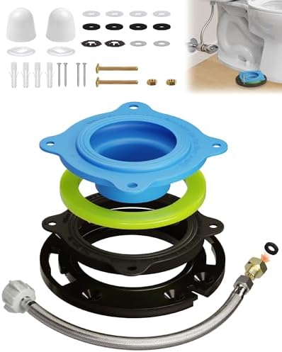 boeemi Toilet Flange Repair Kit, Elastic Wax Ring & 16" Supply Line by boeemi