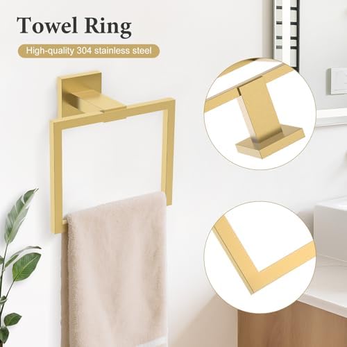 TURS Bathroom Hardware Set Brushed Gold 4-Piece Towel Bar Set Include 24 Inch - Image 4