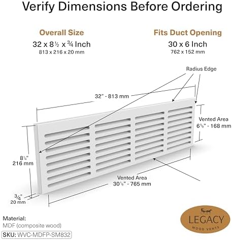 Return Air Grill 30x6 Duct Opening, Noise Free-high Airflow Vent Cover - Image 2