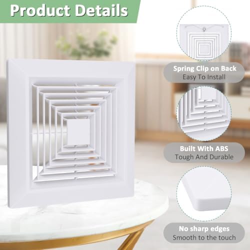 9x9 Bathroom Exhaust Fan Cover, Ceiling Vent Replacement - Image 4
