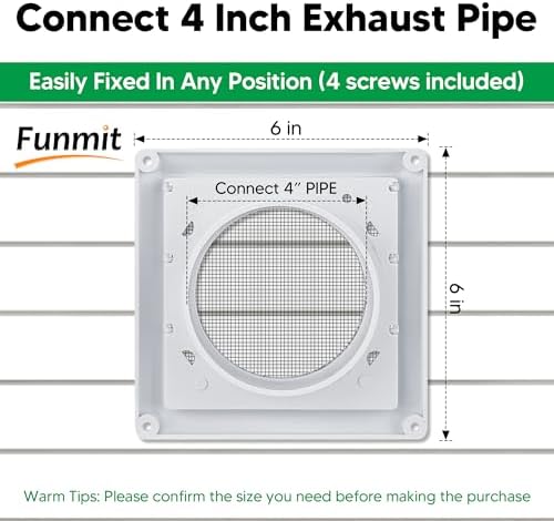 4 Inch Outdoor Dryer Vent Cover Louvered - Image 4