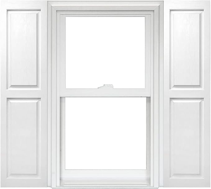 Homeside Raised Panel Vinyl Shutter 1 Pair 14-1/2in. x 75in. 930 White by Polaris