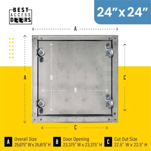 Best 24" x 24" Self-Stick Duct Access Door – 1" Fiberglass Insulated Steel HVAC - Image 2