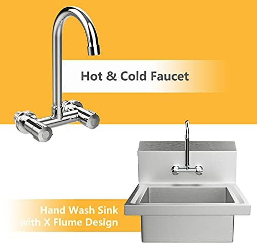 Bonnlo Upgraded Commercial Hand Wash Sink Stainless Steel Prep/ Bar Sinks - Image 3