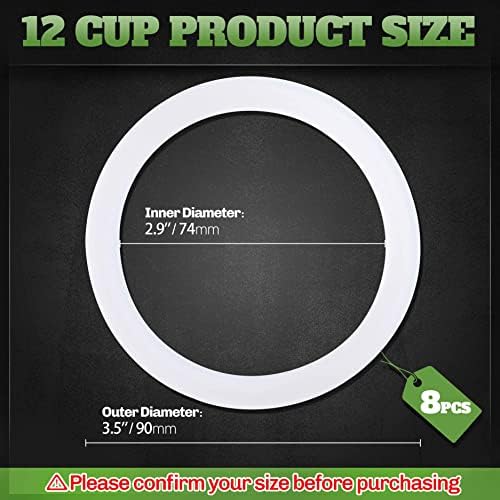 8 Pcs 12 Cups Replacement Food Grade Silicone Gasket, - Image 2