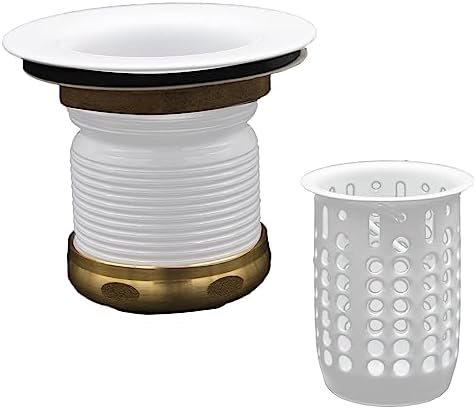 Westbrass Junior Basket Style Bar Sink Strainer, Powder Coat White by Westbrass