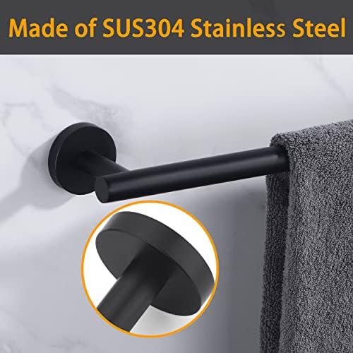 Towel Bar for Bathroom Matte Black, 27Inch Towel Rack Wall Mounted, Thicken - Image 6