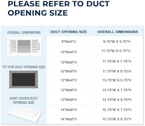 14x8 Ceiling Vent Cover for Wall 14"Wx8"H Duct Opening, Ceiling Register - Image 5