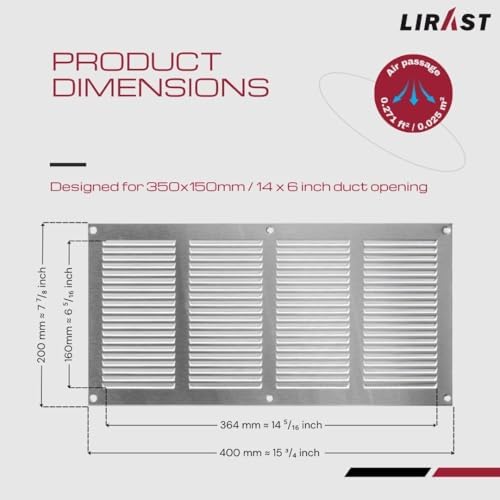 14x6 Vent Cover with Built-in Screen - Image 2