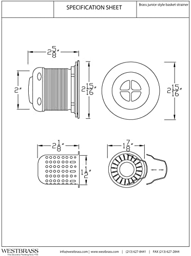 Westbrass A218-62 Junior Bar and Laundry Sink Drain Assembly - Image 5