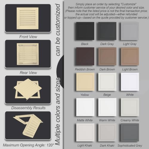 Yellow Air Return Grille, Aluminum Access Panel - Image 6