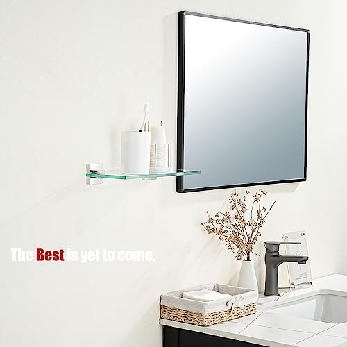 JQK Bathroom Glass Shelf Chrome, Tempered Glass Shower Storage 12 by 5 inches - Image 4