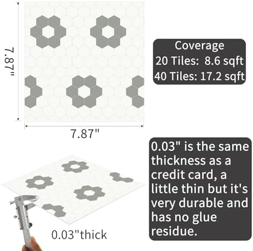 MORCART Peel and Stick Floor Tile, Vinyl Flooring Waterproof, DIY Flooring - Image 2