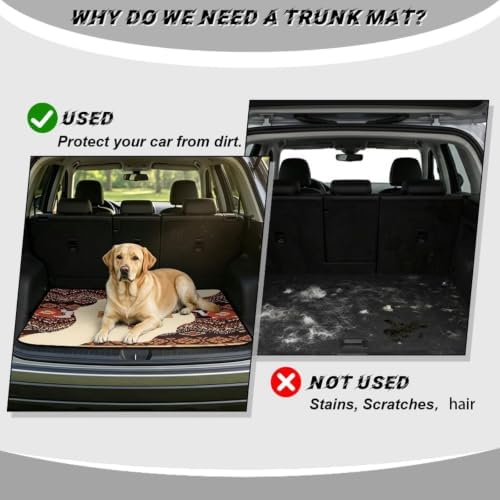 ELEQIN Southwest Cactus Aztec, Car Cargo Liner, All Weather Heavy Duty Trunk Mat - Image 4
