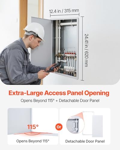 VEVOR Access Panel for Drywall, 25.3 x 13.3 in Galvanized Steel Access Door - Image 4