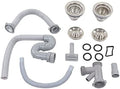 Sink Drain Kit, Kitchen Sink Drainer Pipe Stainless Steel S Bent by Kuuleyn