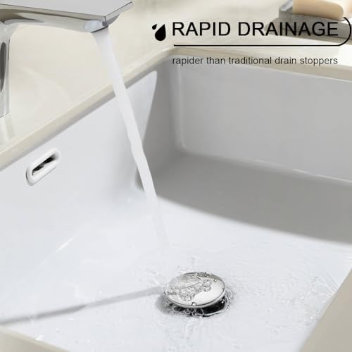 Bathroom Sink Drain, Pop Up Drain Stopper - Image 3