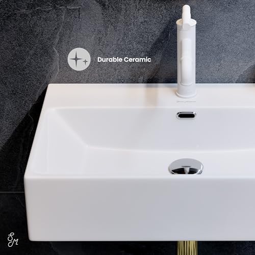 Claire 24" Rectangle Wall Mount Bathroom Sink in Glossy White - Image 5