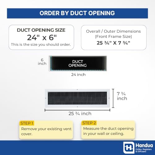 Fits 24x6 and 6x24 Duct Opening | Aluminum Eggcrate Return Air Grille | Low - Image 2