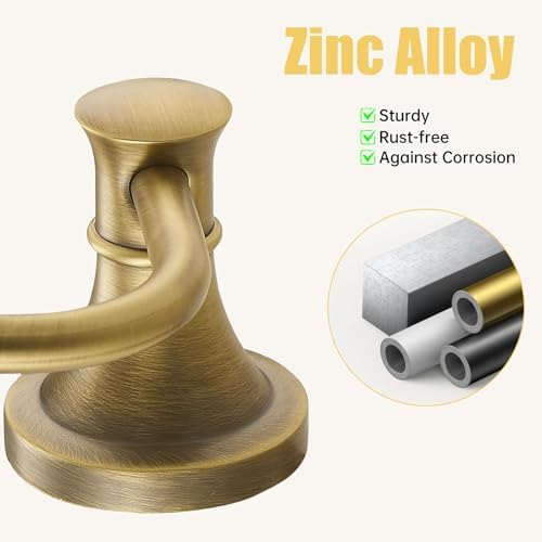 BESy Toilet Paper Holder Wall Mounted Bathroom Tissue Holder Antique Brass - Image 6