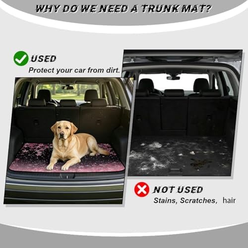 Black Cherry Blossom Print Work Trunk Mat Heavy Duty Foldable Cargo Liner - Image 4