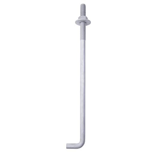 1/2" x 18" Concrete Anchor Bolts L Shaped, Hot-Dip Galvanized by HROMIGRY