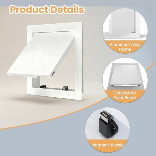Access Panel for Drywall, 20 x 20 inch Wall Hole Cover Aluminum Alloy White - Image 4
