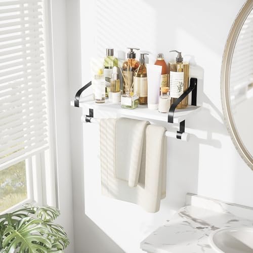Love-KANKEI 17.3" Floating Wall Shelf Solid Wood/Bracket, Coffee Bar - Image 4