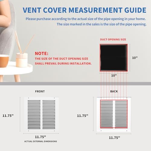 10x10 Vent Cover, Air Return Vent Cover, AC Vent Cover, Cold Air Return Vent - Image 3