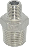 1/2" x 1/4" Male Threaded Reducing Nipple Fitting/Adapter, Stainless Steel by Megairon
