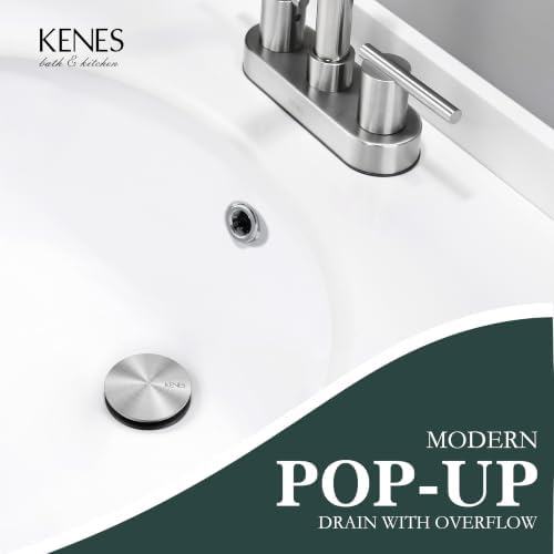 KENES 2 Pack Brushed Nickel Bathroom Sink Drain Assembly - Image 2
