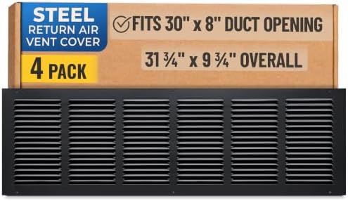 Fits 30x8 Duct Opening | Steel Return Air Grille by Handua | Vent Cover Grill by Handua