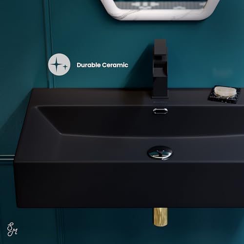 Swiss Madison Claire 30” Rectangle Wall-Mount Bathroom Sink in Matte Black - Image 4