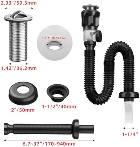 Bathroom Sink Drain Kit with Flexible Expandable P-Trap Sink Drain Pipe Tube - Image 5