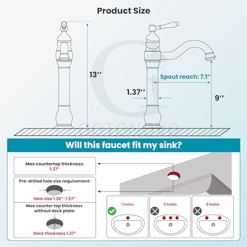 gotonovo Vintage Bathroom Vessel Sink Faucet, Matte Black, - Image 3