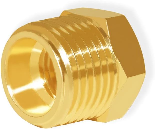 Hooshing 2PCS Brass Reducer Hex Bushing 3/4" NPT Male x 1/4" NPT Female | Heavy - Image 4