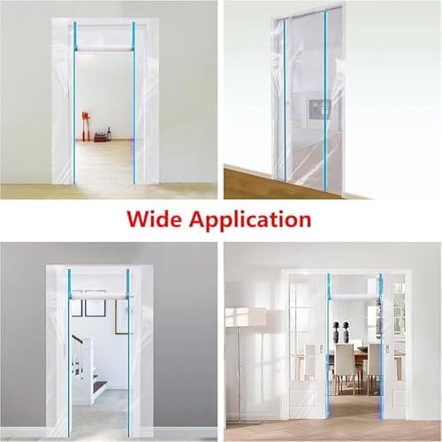 Pssopp 2pcs Nylon Double Side Indoor Outdoor Dust Barriers Peel Stick Zipper - Image 4