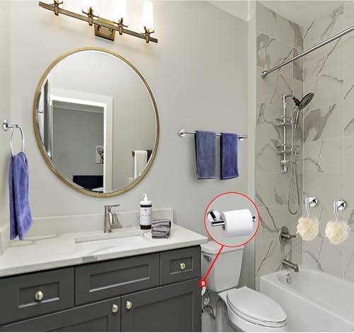 5 Pieces Polished Chrome Bathroom Hardware Accessories Set, SUS304 Stainless - Image 2