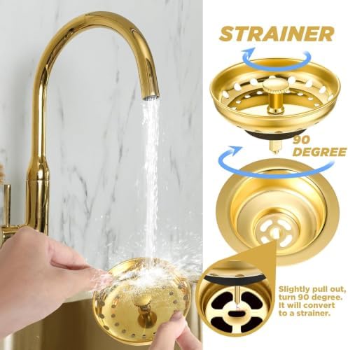 Garbage Disposal Flange Stopper Plug, Kitchen Sink Drain Strainer Assembly - Image 3
