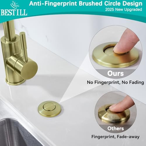 BESTILL Garbage Disposal Air Switch Kit-Professional, Brushed Gold Long Push - Image 3