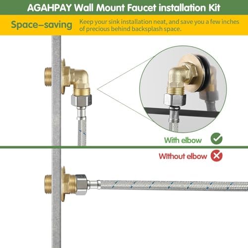 Installation Kit for Wall Mount Commercial Faucet, TOLSUNY Backsplash Mount Set - Image 5
