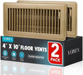 VOISEN Floor Register 4x10, 2 Pack Brown Floor Vent Covers by VOISEN