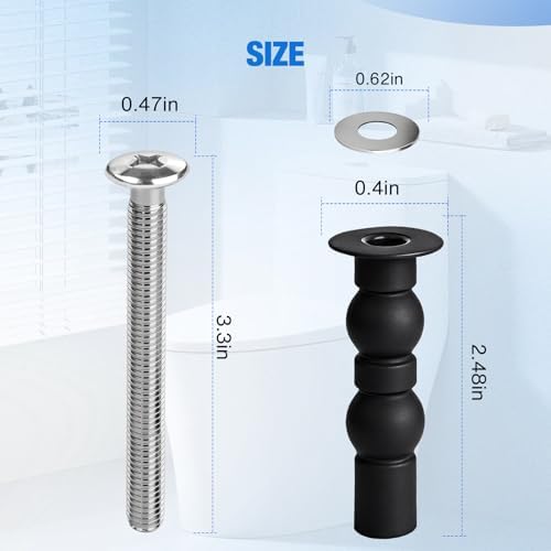 Jamini Top Mount Toilet Seat Screws Replacement Kit, Compatible - Image 6