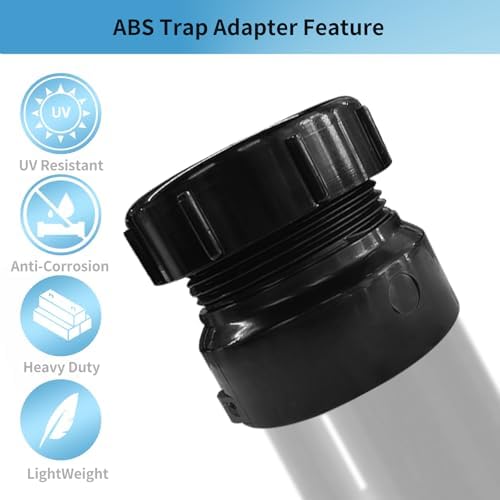 LESSO ABS Trap Adapter, 1-1/2 x 1-1/4 Inch ABS Female Pipe Fitting, SCH40 White - Image 4