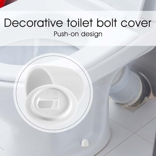 6 Packs Universal Toilet Bolt Caps, Tall Toilet Bolt Caps, Round Plastic - Image 5