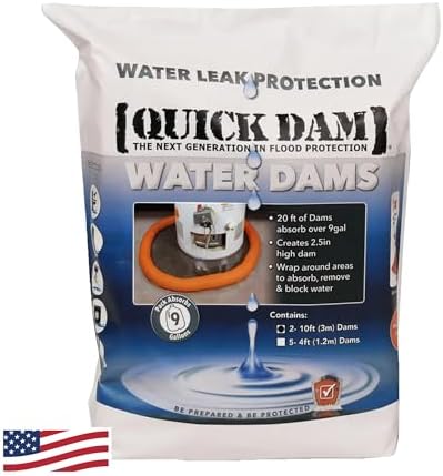 Quick Dam 10ft Indoor Water Dam Flood Barrier, 2 Pack by QuickDam