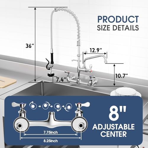 Commercial Wall Mount Kitchen Faucet - Image 2